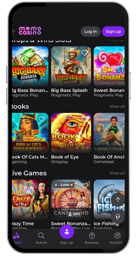 Memo Casino mobile